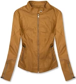 Basics Lederimitatjacke Camel Braun