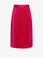 Women's Dark Pink Satin Pleated Midi Skirt JDY Sarah - Women