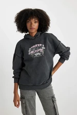 DEFACTO Oversize Fit Printed Long Sleeve Sweatshirt