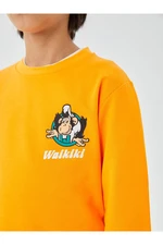 LC Waikiki Crew Neck Nostalgic Monkey Print Long Sleeve Unisex Kids' Sweatshirt.