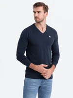 Ombre Men's V-NECK Longsleeve - navy blue