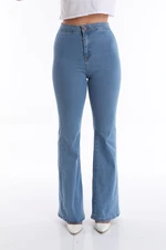 BİKELİFE Light Blue High Waist Lycra Flare Jeans