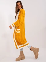 Long oversized mustard cardigan