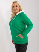 Green Basic Oversized Women's Sweatshirt