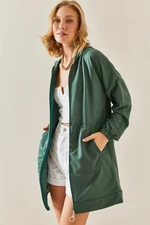 XHAN Emerald Green Hoodie & Zipper Sweatshirt