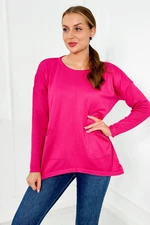 Sweater with fuchsia-coloured front pockets