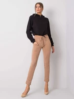 Camel trousers with drawstrings