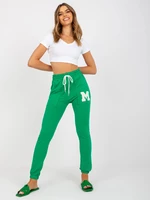 Women's green sweatpants slim fit fit