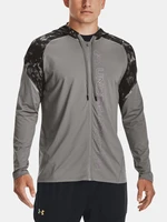 Under Armour Mikina Rush FZ Print Hoodie-GRY - Pánské