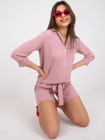 Women's pink loose set with Inesa shorts