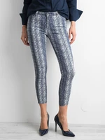 Blue trousers with animal prints