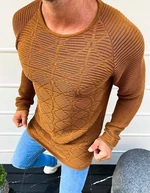 Men's sweater, over head, camel WX1597