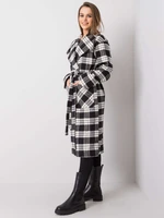 Black and white checkered coat by Yasmin