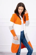 Cardigan Sweater on Straps Orange+Ecru