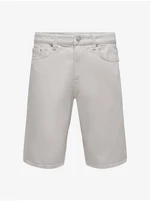 Cream Mens Denim Shorts ONLY & SONS Avi - Men