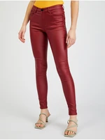 Burgundy Women's Skinny Fit Trousers ORSAY - Women