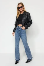 Trendyol Blue Leg Detail High Waist Flare Jeans