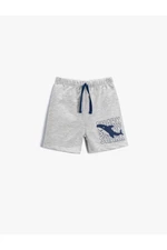 Koton Baby Boy Shark Printed Strapless Gray Shorts