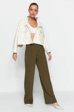 Trendyol Khaki Premium Quality Wide Leg Woven Trousers