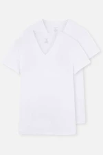 Dagi White D5030 Compact V-neck T-shirt 2-pack.