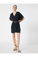 Koton Mini Dress Wrapped V-Neck Short Sleeves