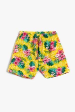 Koton Girls' Yellow Patterned Shorts &; Bermuda