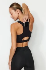 Trendyol Black Medium Support/Shaping Sports Bra with Back Pocket Detail