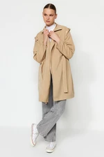 Trendyol Limited Edition Beige Belted Water-Repellent Trench Coat