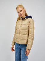 Beige women's quilted jacket GAP