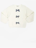 White Girl Rib Sweater with Bows Tom Tailor - Girls