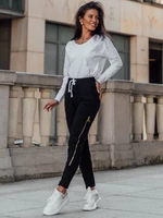Set of women's cargo trousers and white and black blouse