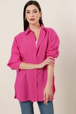 By Saygı See-through Oversized Shirt Fuchsia