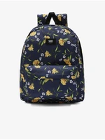 Dark blue womens flowered backpack VANS Old Skool H2O - Women