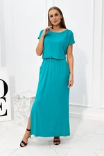 Viscose dress with pockets turquoise