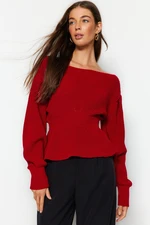 Trendyol Red Balloon Sleeve Knitwear Sweater