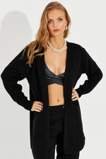 Cool & Sexy Women's Black Pocket Long Cardigan YV209