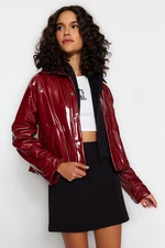 Trendyol Burgundy Oversize Shiny Jacket Coat