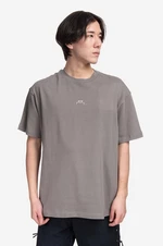 Bavlnené tričko A-COLD-WALL* Essential T-Shirt ACWMTS091-MIDGREY, šedá farba, jednofarebné