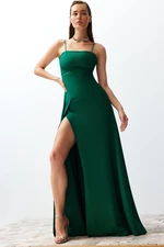Trendyol Emerald Green A-Line Woven Evening Dress