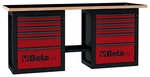 Pracovní stůl „Endurance“ se 12 zásuvkami, délka 2 m, červený - Beta Tools