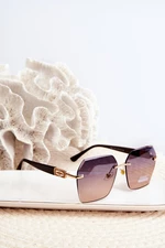 Women's sunglasses with UV filter, dark brown