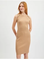 Orsay Světle hnědé dámské svetrové šaty - Dámské