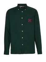 Tommy Hilfiger Košeľa - CASHMERE TOUCH MONOGRAM RF SHIRT zelená