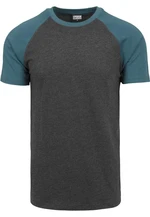 Raglan Contrast Tee charcoal/teal