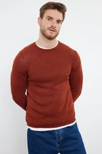 Trendyol Tile Slim Fit Slim Cut Crew Neck Raglan Sleeve Basic Knitwear Sweater