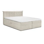 Beżowe łóżko boxspring ze schowkiem 180x200 cm Echaveria – Mazzini Beds