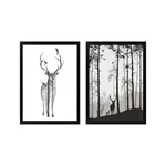 Plakaty w ramie zestaw 2 szt. 34x44 cm Deer – Wallity