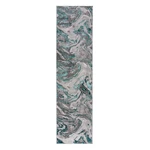 Szaro-niebieski chodnik Flair Rugs Marbled, 80x300 cm