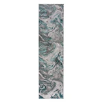 Szaro-turkusowy chodnik 80x300 cm Marbled – Flair Rugs