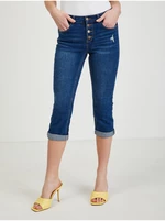 Dark blue women's shortened slim fit jeans ORSAY - Women